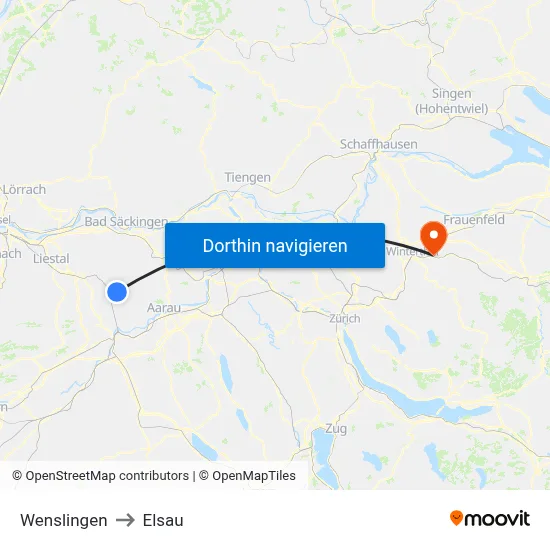 Wenslingen to Elsau map