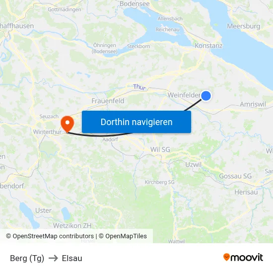 Berg (Tg) to Elsau map