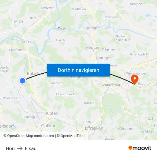 Höri to Elsau map