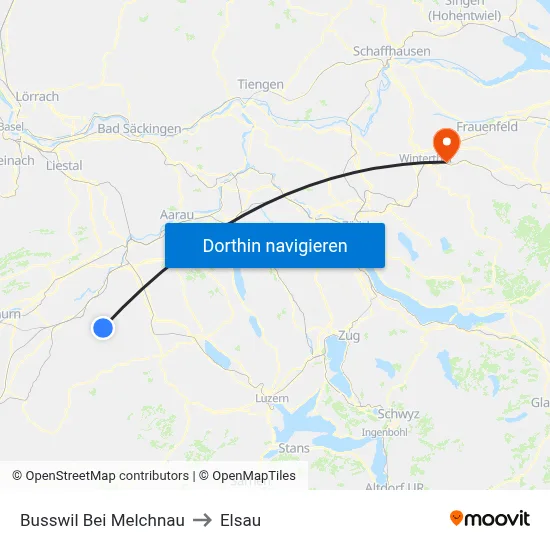 Busswil Bei Melchnau to Elsau map