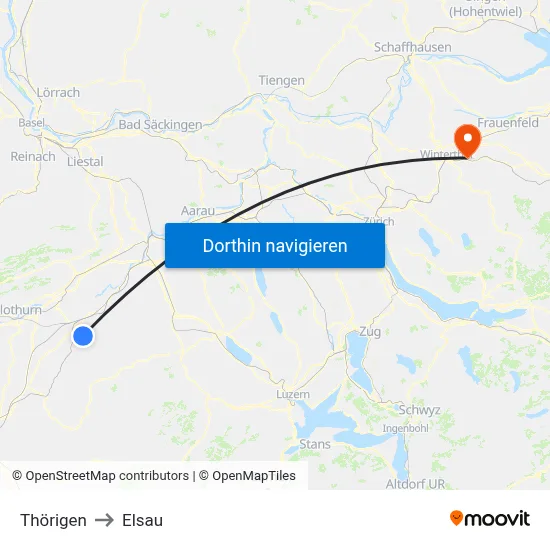 Thörigen to Elsau map
