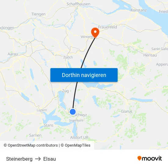 Steinerberg to Elsau map