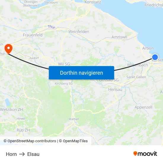 Horn to Elsau map