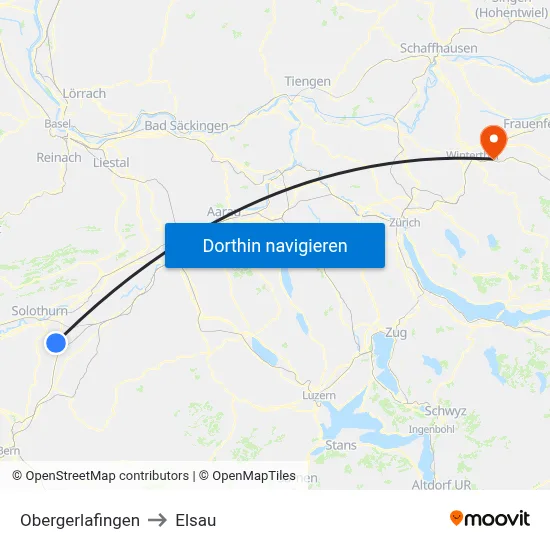 Obergerlafingen to Elsau map
