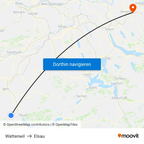 Wattenwil to Elsau map
