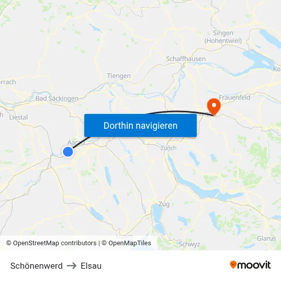 Schönenwerd to Elsau map