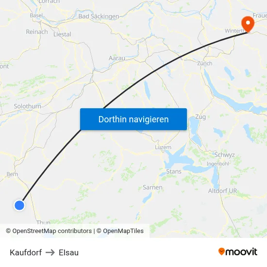 Kaufdorf to Elsau map
