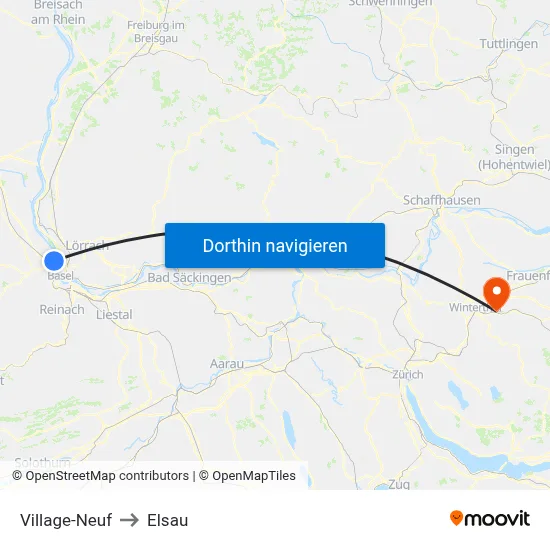 Village-Neuf to Elsau map