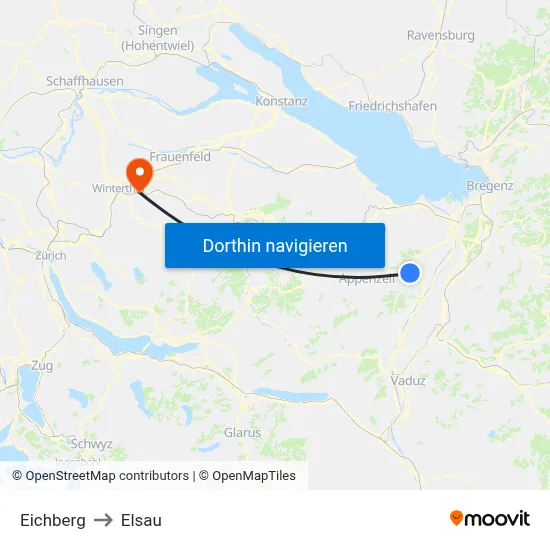 Eichberg to Elsau map