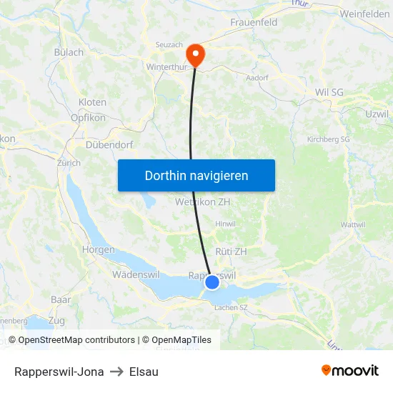 Rapperswil-Jona to Elsau map