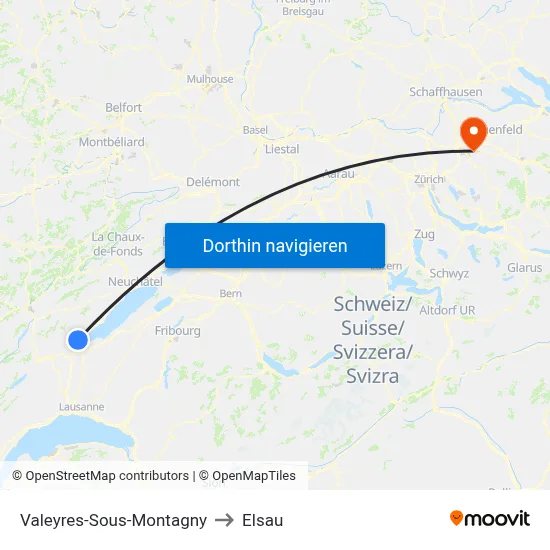 Valeyres-Sous-Montagny to Elsau map