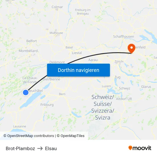 Brot-Plamboz to Elsau map