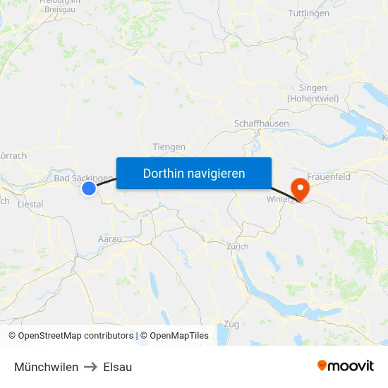 Münchwilen to Elsau map