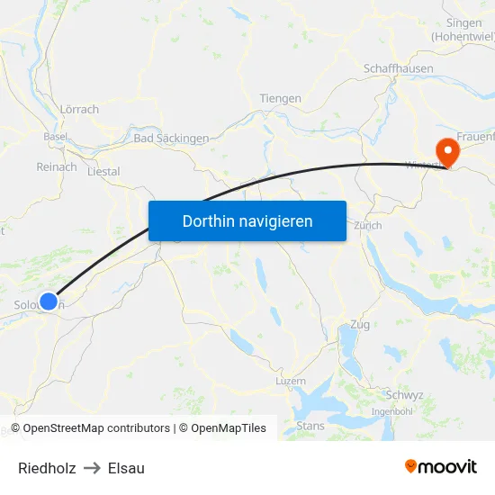 Riedholz to Elsau map