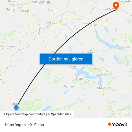 Hilterfingen to Elsau map