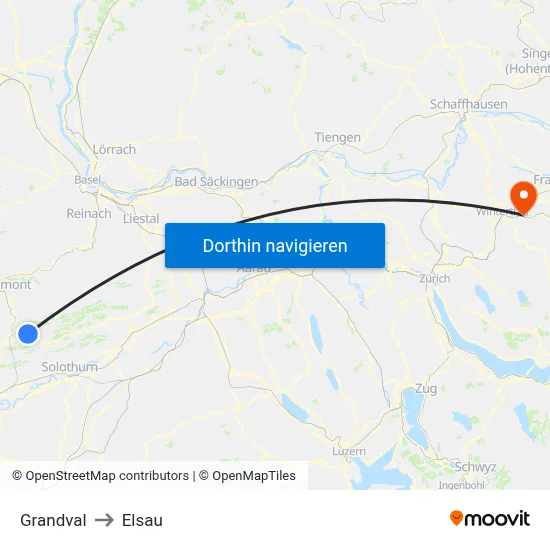 Grandval to Elsau map
