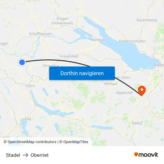 Stadel to Oberriet map