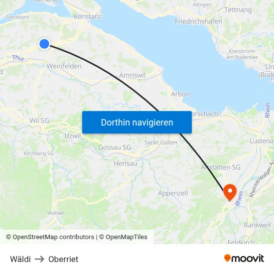 Wäldi to Oberriet map