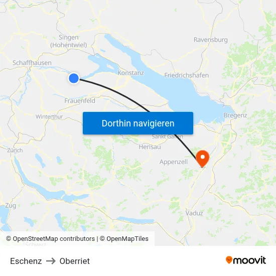 Eschenz to Oberriet map