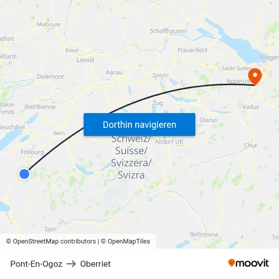Pont-En-Ogoz to Oberriet map