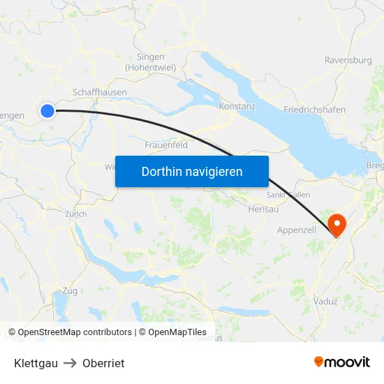 Klettgau to Oberriet map