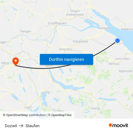 Dozwil to Staufen map