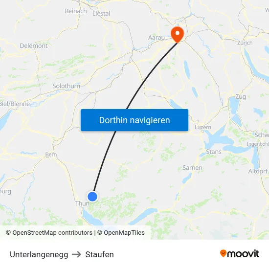 Unterlangenegg to Staufen map