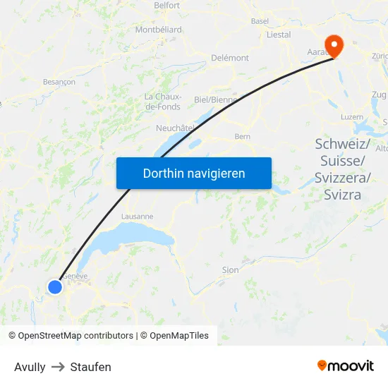 Avully to Staufen map