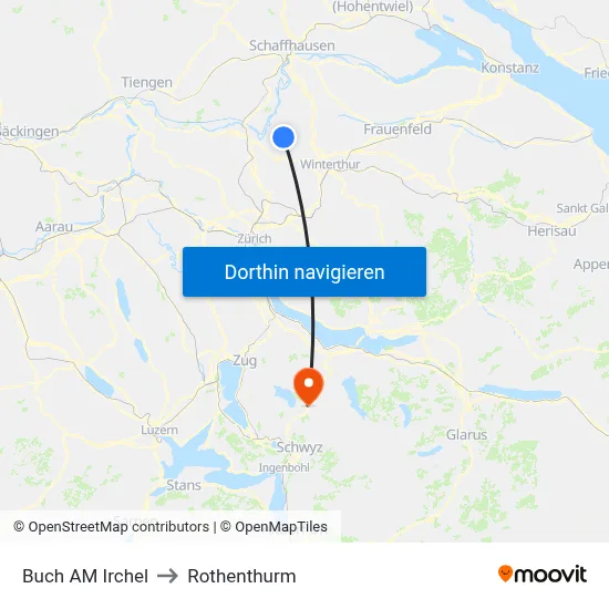 Buch AM Irchel to Rothenthurm map