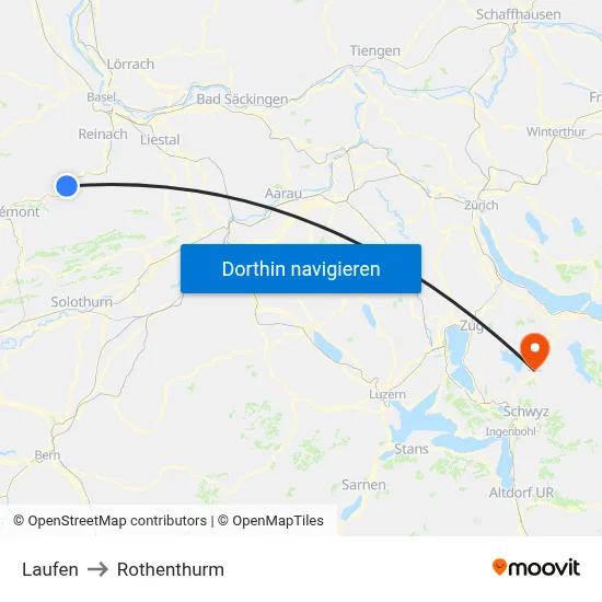 Laufen to Rothenthurm map