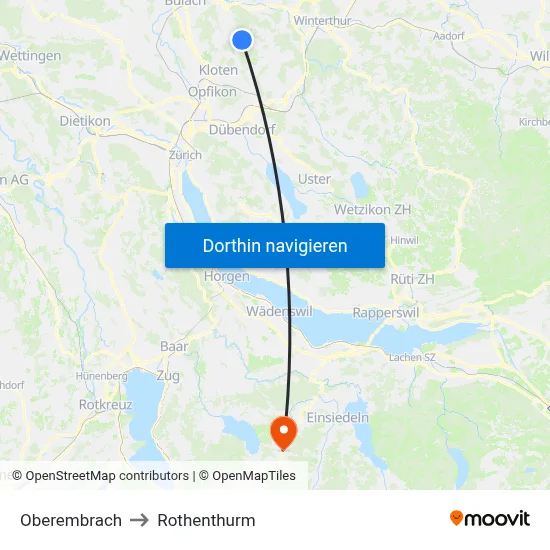 Oberembrach to Rothenthurm map