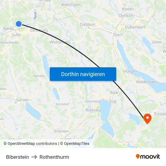Biberstein to Rothenthurm map
