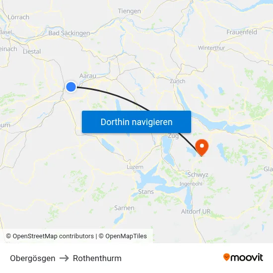 Obergösgen to Rothenthurm map