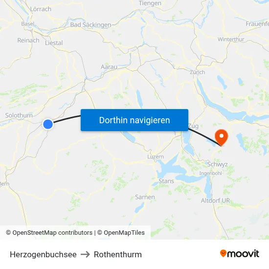 Herzogenbuchsee to Rothenthurm map