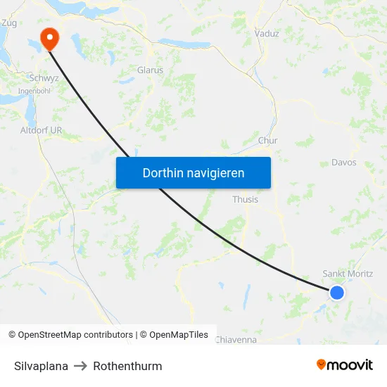 Silvaplana to Rothenthurm map