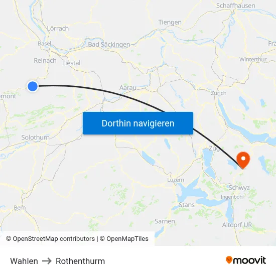 Wahlen to Rothenthurm map