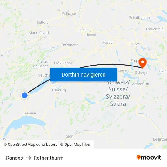 Rances to Rothenthurm map