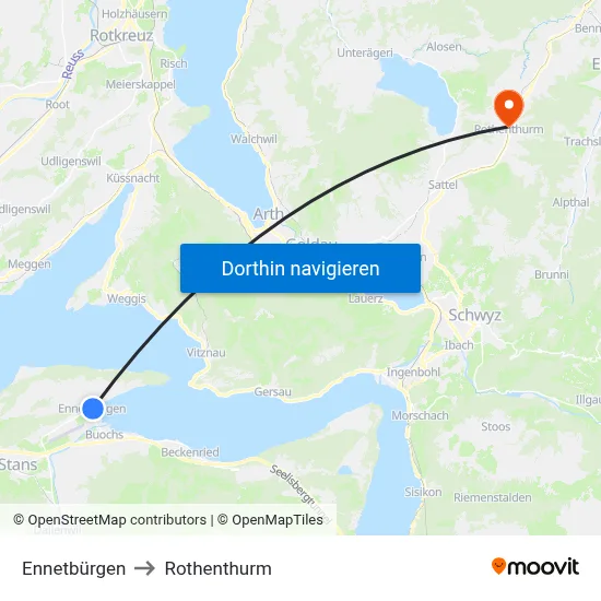 Ennetbürgen to Rothenthurm map