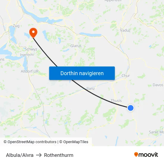 Albula/Alvra to Rothenthurm map