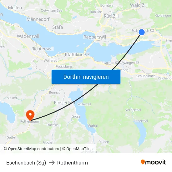 Eschenbach (Sg) to Rothenthurm map