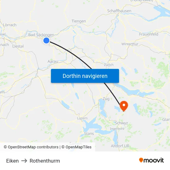 Eiken to Rothenthurm map