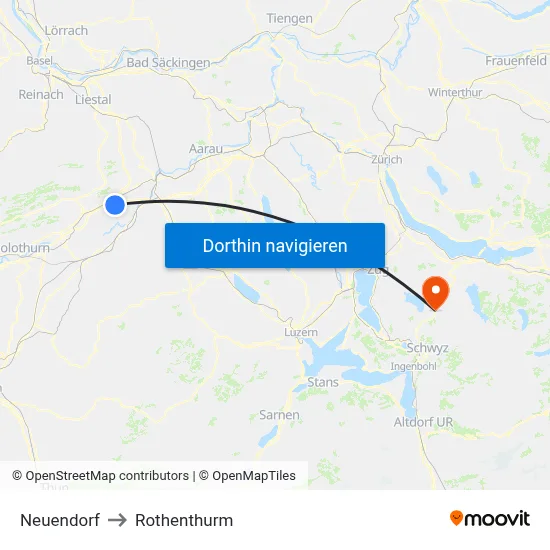 Neuendorf to Rothenthurm map