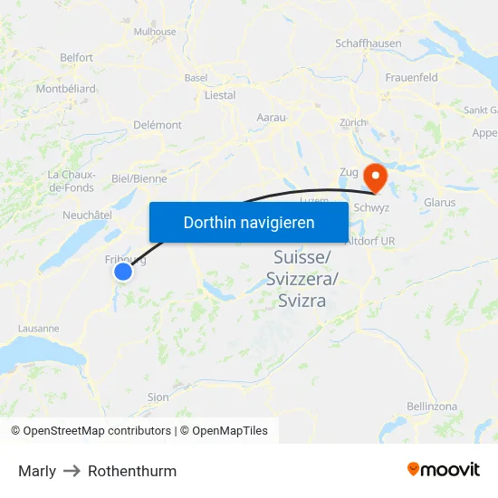 Marly to Rothenthurm map