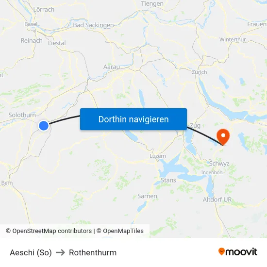 Aeschi (So) to Rothenthurm map