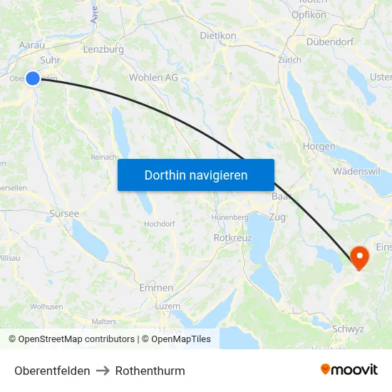Oberentfelden to Rothenthurm map