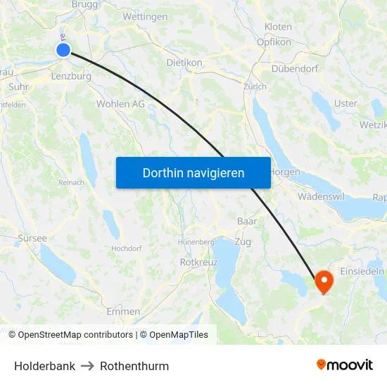 Holderbank to Rothenthurm map