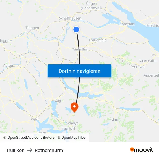 Trüllikon to Rothenthurm map