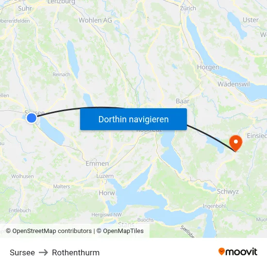 Sursee to Rothenthurm map