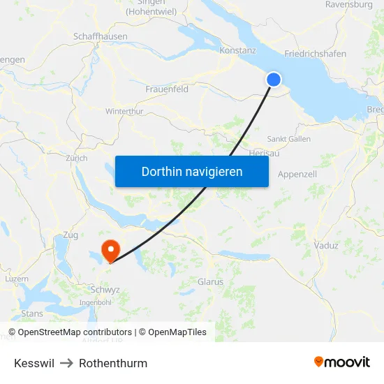 Kesswil to Rothenthurm map