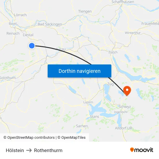 Hölstein to Rothenthurm map
